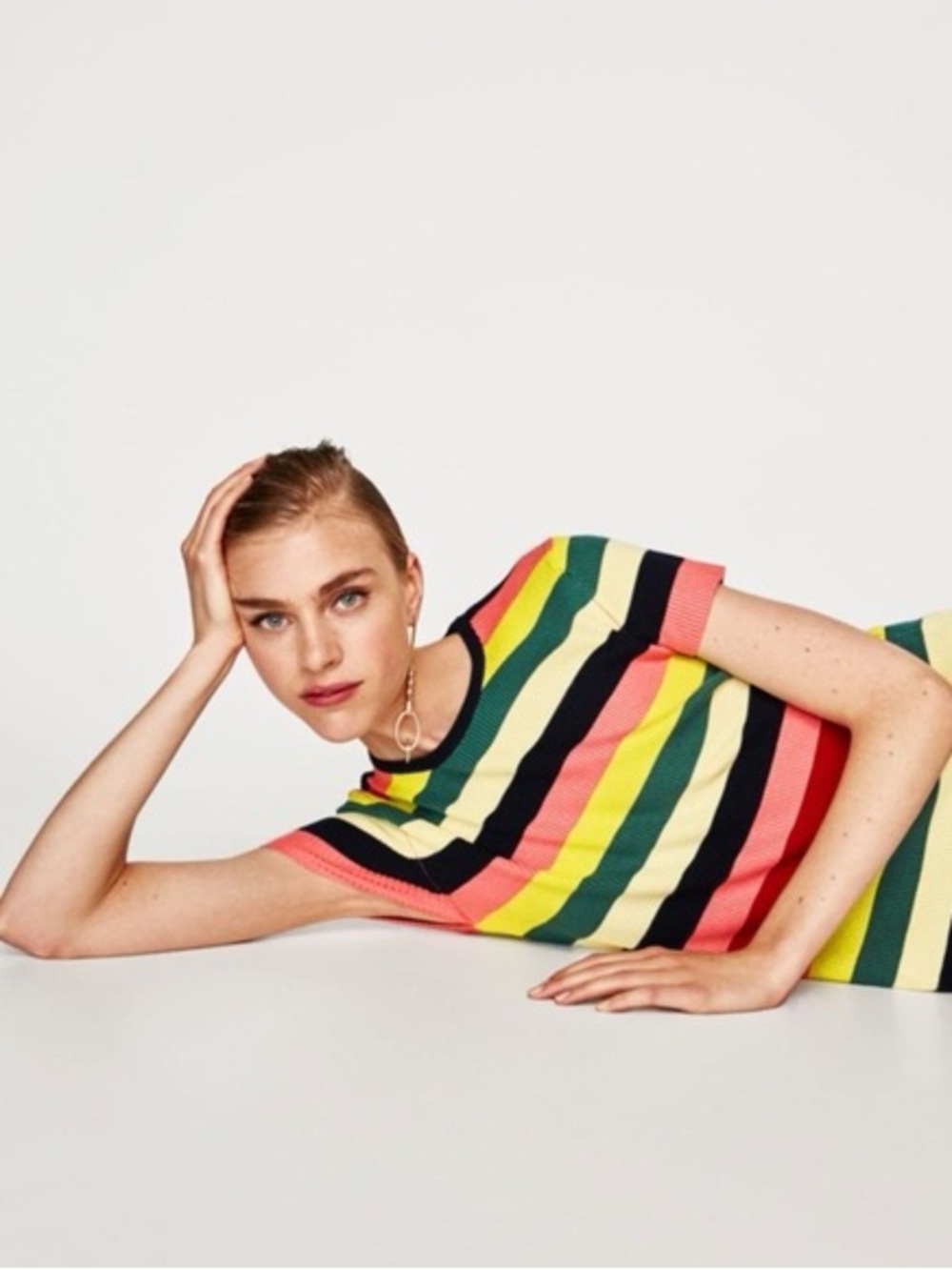 Zara Knit Striped Sweater - Pink, Navy, Yellow, Teal, Cream